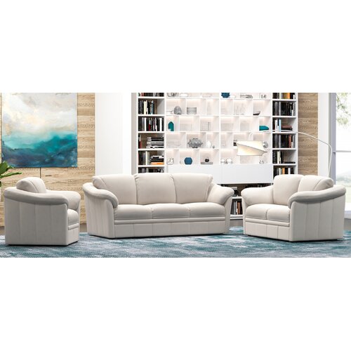 Westland And Birch Lyons Piece Leather Living Room Set Wayfair